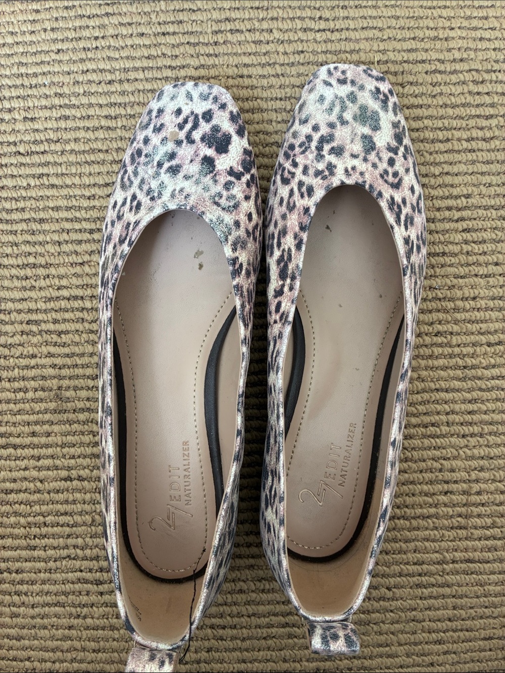 Naturalizer Leopard Print Flats in Pink and Tan
